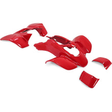 Red Plastic Front and Rear Fender Mud Guard Kit Compatible with 1999-2004 Honda 400EX Plastic