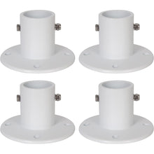 HECASA Deck Anchor Flange Cast Above Ground Pool Ladders Handrails or Slide | 1 7/8" Inch Diameter of 1.9" Aluminum White (4PC)