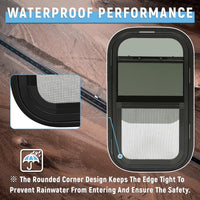 Load image into Gallery viewer, HECASA RV Window 12&quot; W x 22&quot; H for Trailer Cargo Camper Vertical Sliding Replacement with Trim Kit 2pcs LYAP-914-2
