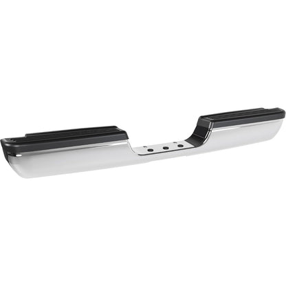 Rear Bumper Assembly Compatible with 1994-2002 Dodge Ram 1500 2500 3500 Fleetside/Styleside W/Step Pads Silvery+Black Steel+Plastic Powder Coated+Chrome Heavy Duty CH1102328