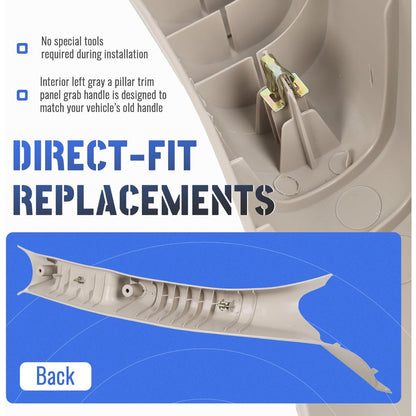 Front Left A Pillar Grab Handle Molding Trim Fits 2002-2010 Dodge Ram 1500 2500 3500 Pickup Truck Replacement for 1TE75BD1AA 5GR29TL2AF Driver Side Windshield Post Interior Trim Beige