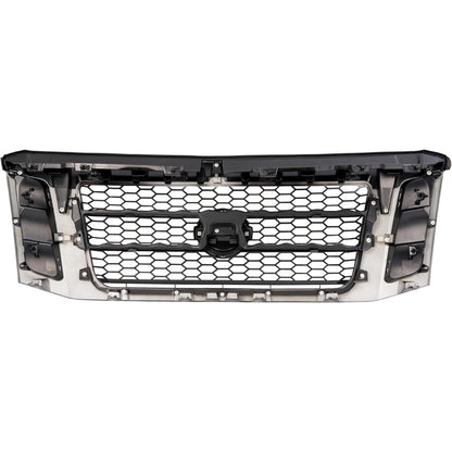 ALMULOO Front Bumper Grille Grill Compatible with 2017-2019 Nissan Titan XD Matte Black Painted