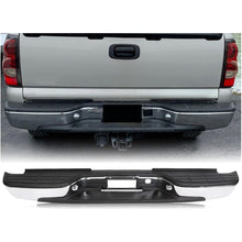 ECOTRIC Rear Step Bumper Bar Chrome Compatible with 1999-2006 Chevy Chevrolet Silverado GMC Sierra 1500 2500 W/Pad & License Plate Lights Replacement for GM1103122 12496085 FLEET SIDE BED ONLY