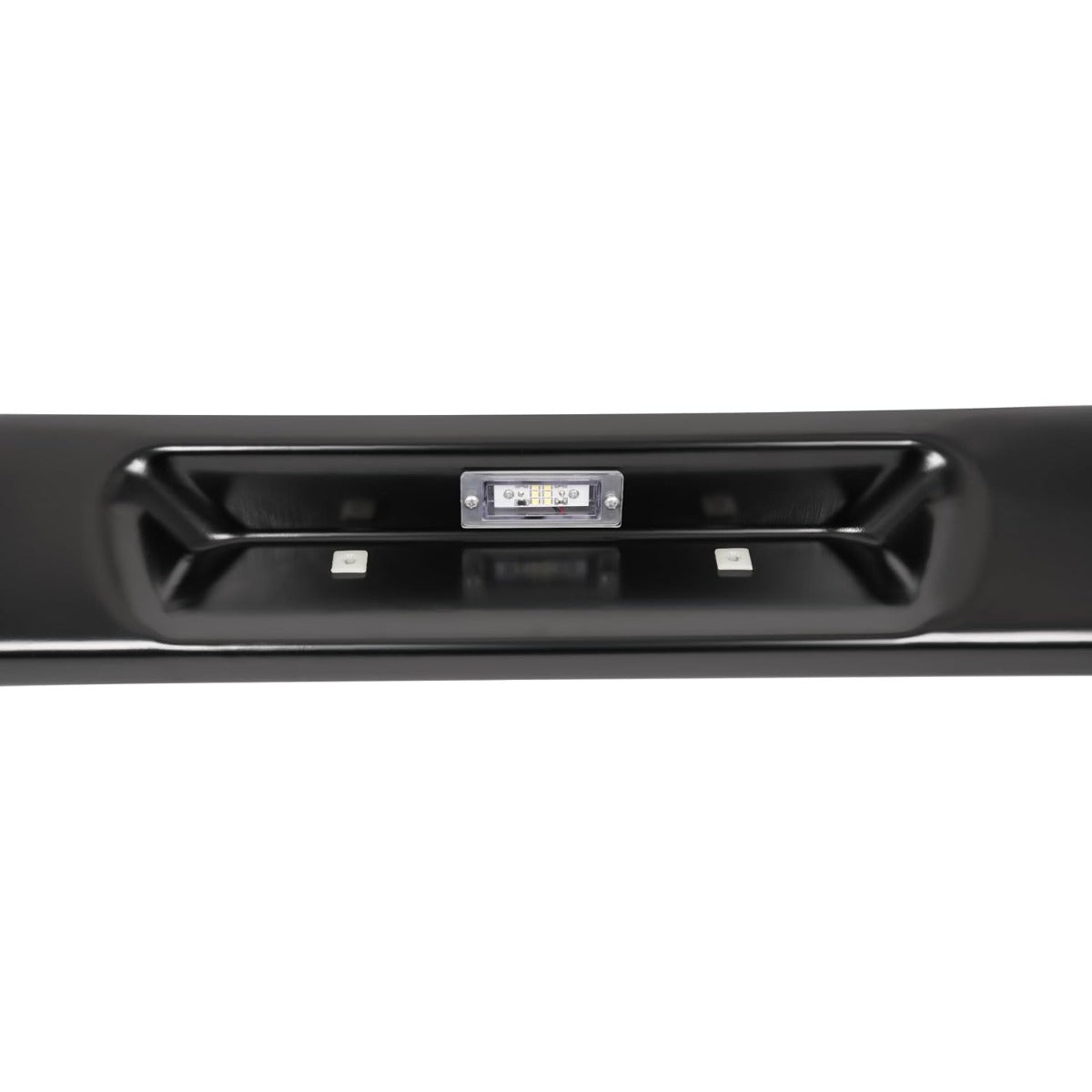 KUAFU Rear Roll Pan Compatible with 1987-1996 Ford F150 Styleside/Fleetside Bed W/LED License Light and Plate Box Bumper Rollpan Face Bar Steel Black