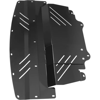 Under Tray Skid Plate Compatible with 2007-2016 Infiniti G35X G37X Q40 Q60 Engine Splash Shield Cover Guard Aluminum Powder Coated Black