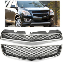 Upper & Lower Grille Compatible with 2010-2015 Chevrolet Chevy Equinox Replacement for 25798744 25798747 GM1200622 GM1200621 Black Chrome Grille Assembly