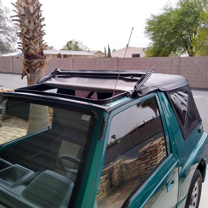 ECOTRIC Windows Soft Top Compatible with 95-98 Suzuki Sidekick Geo Tracker | Tinted; Compatible with 1995-1998 Suzuki Sidekick/Geo Tracker, Soft Top Upper Skins Trail Top Cover Black Waterproof