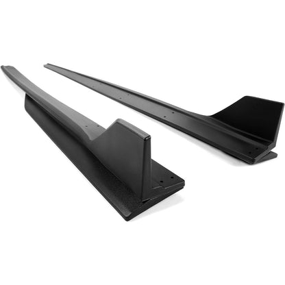 Side Skirts Body Kit Compatible with 2015-2023 Ford Mustang Exterior Rocker Panels Guard Extension Splitter Replacement w/Winglet Black Pair