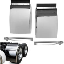 34" x 24" Quarter Fenders for Semi Trucks,  for  Freightliner Peterbilt Kenworth Volvo Mack, 304 Stainless Steel Mirror-Finished Fenders Right & Left