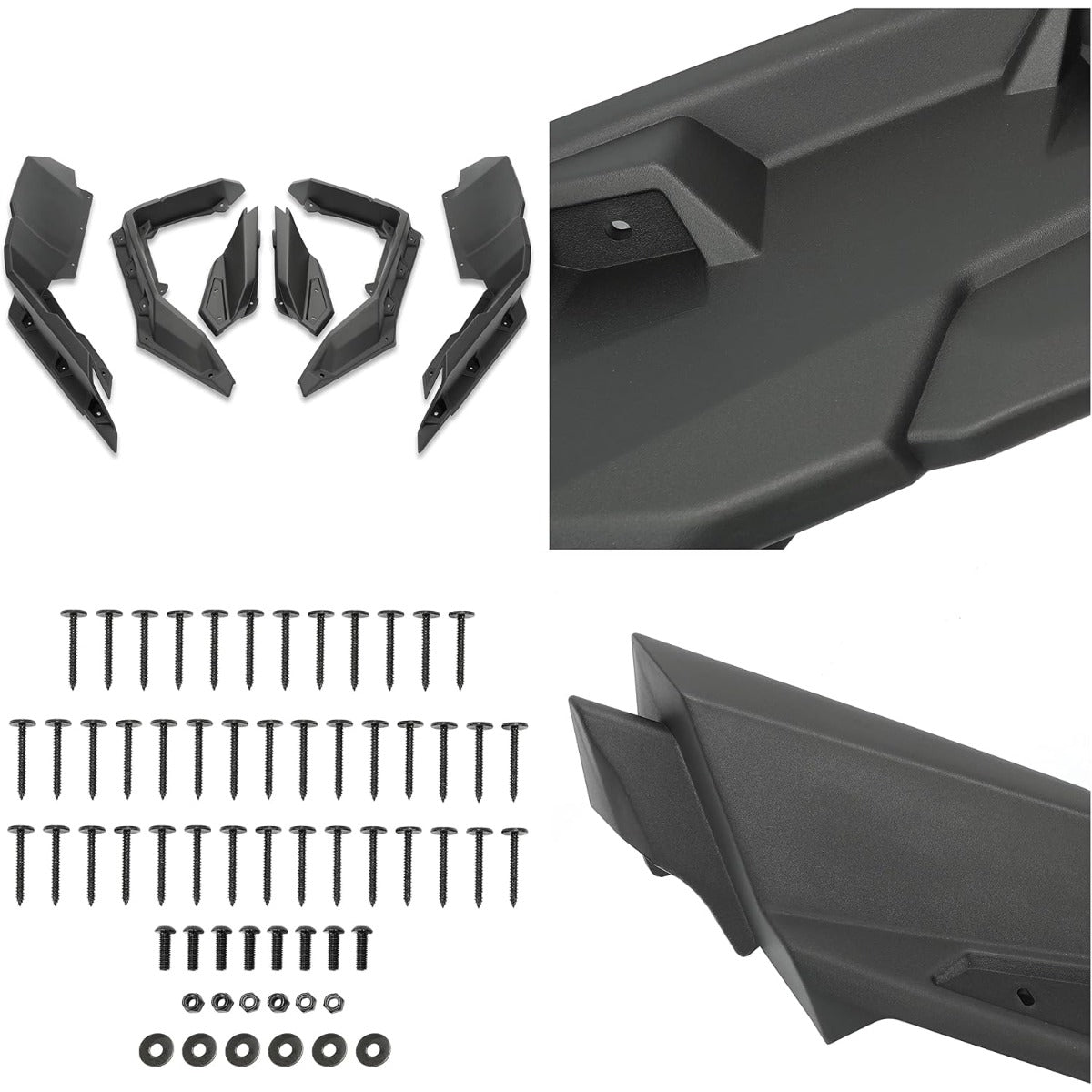 Kojem Fender Flares + Lower Half Door Panels Compatible with 2017-2023 Can Am Maverick X3 Max RR 1000 Max Turbo Complete Replacement for 715002973 715002903 (2 Packages)