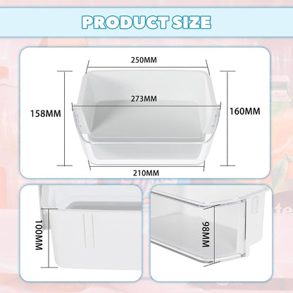 Kojem DA97-12935A Refrigerator Door Shelf Replacement Compatible with Samsung RF220NCTABC RF220NCTASP RF220NCTASR RF220NCTAWW Fridger Door Shelves Bin White+Clear Plastic