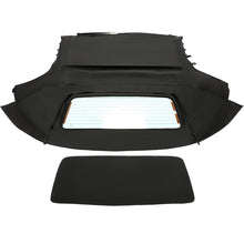 HECASA Convertible Soft Top Compatible with 2000-2007 Toyota MR2 Spyder w/Heated Glass Window Sailcloth Vinyl+Glass Unfinished Black+Clear