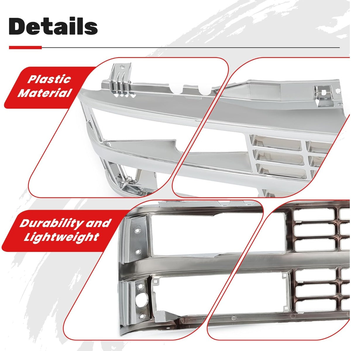 Front Grille Grill Compatible with 1992-1993 Chevrolet Blazer 1988-1993 Chevrolet C/K1500/2500/3500 1992-1993 Chevrolet C/K1500/2500 Suburban Silver Replacement for GM1200142