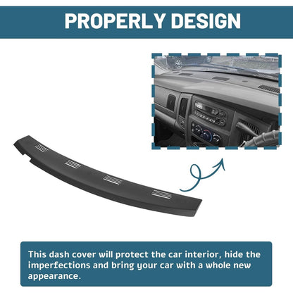 Dash Board Cover Compatible with 2002 2003 2004 2005 Dodge Ram 1500 2500 3500 ABS Plastic Textured Black