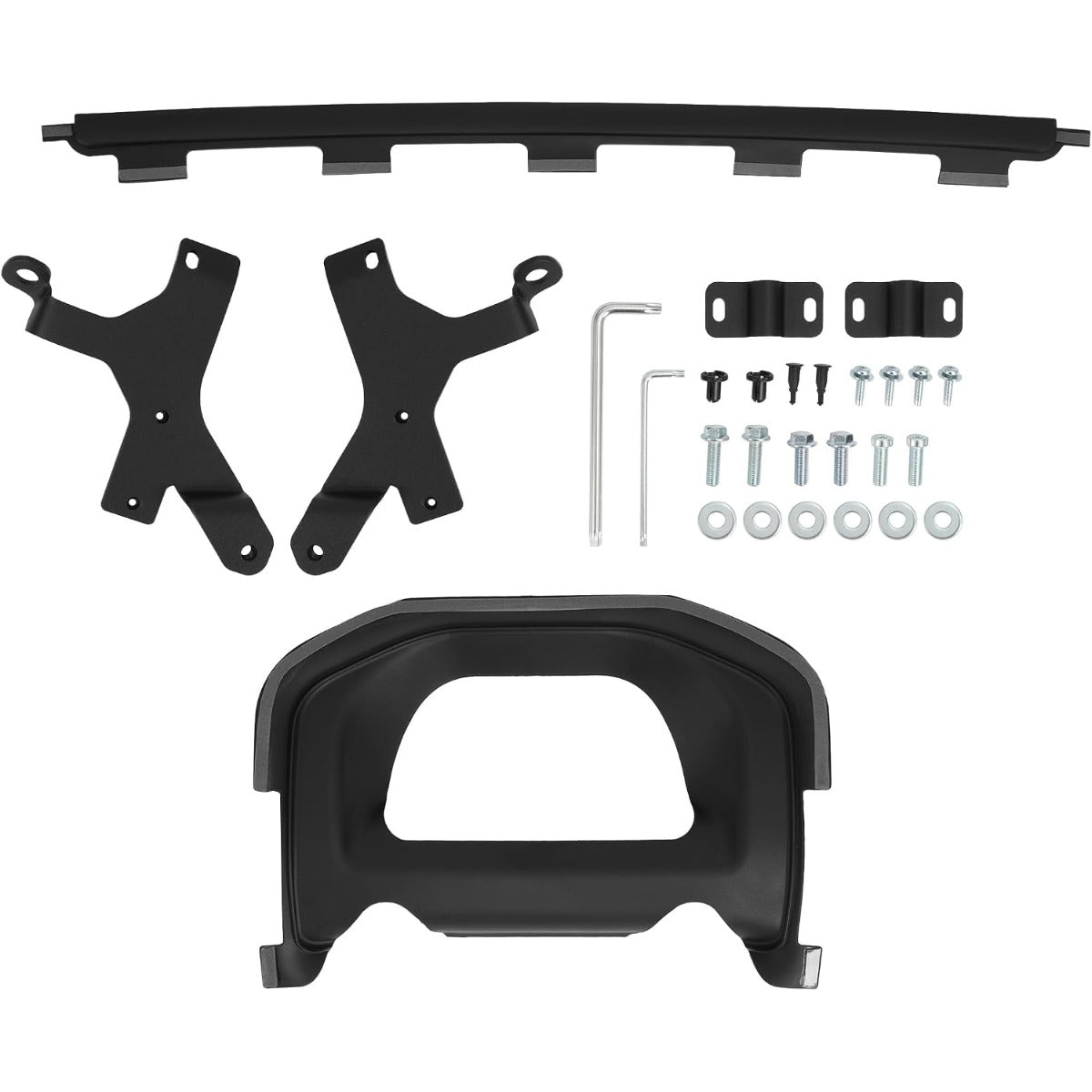Front Under Shield Skid Plate Kit Compatible with 2020-2025 Land Rover Defender 90 110 130 Splash Lower Bumper Protector Guard Aluminium+Plastic+Steel Powder Coated Silvery