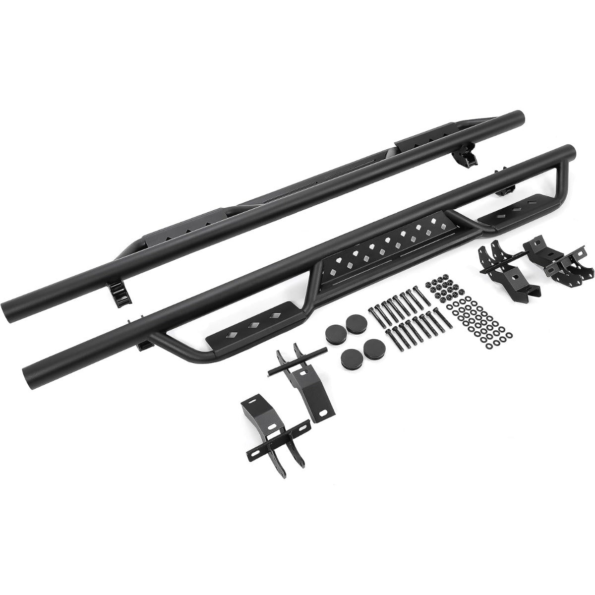Running Boards Drop Side Step Compatible with 2021-2025 Ford Bronco 4-Door Models Heavy Duty Black Tube Rock Slider Rails Step Bars