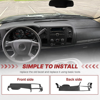 ALMULOO Dashboard Cover Compatible with 2007-2013 Chevy Chevrolet Silverado