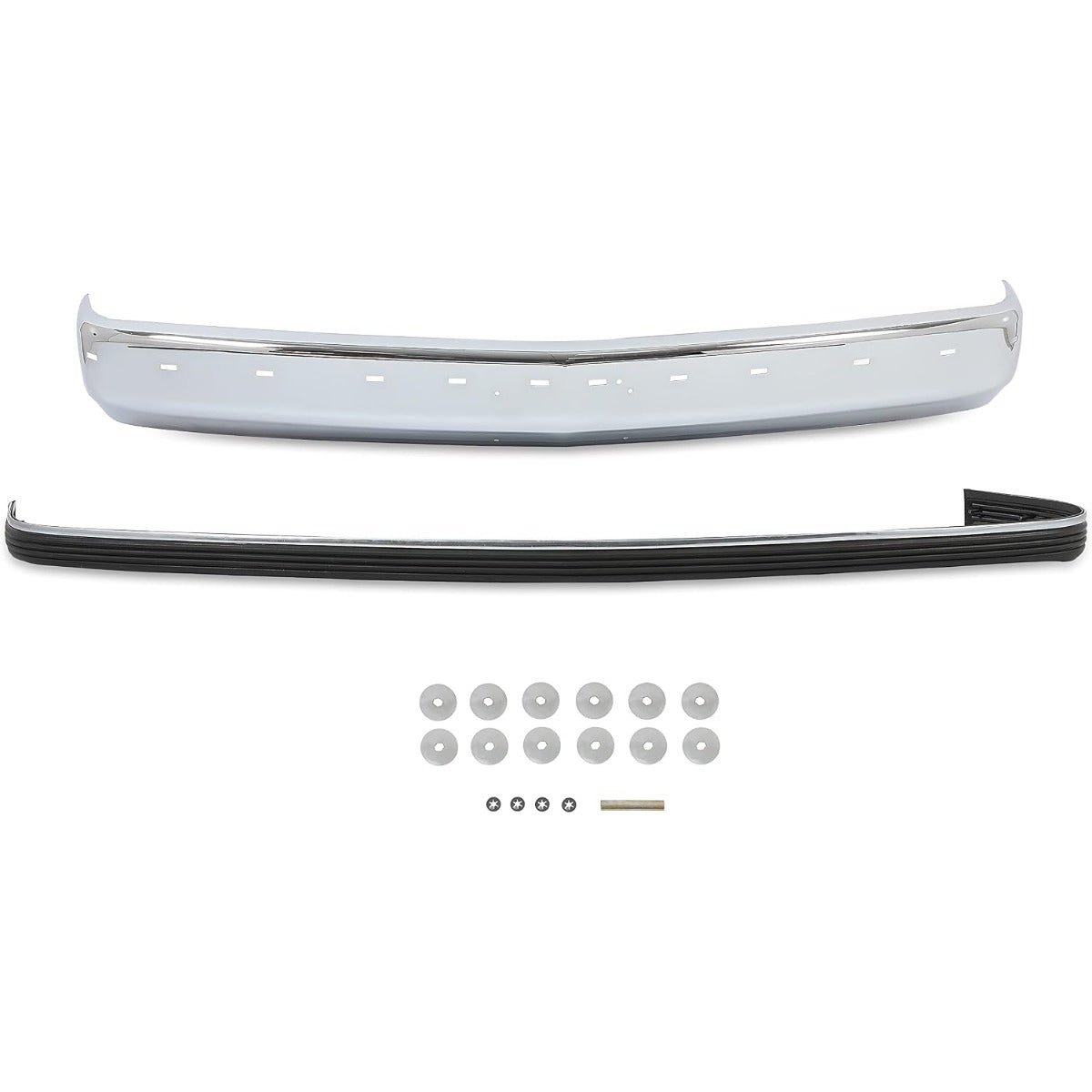 KUAFU Front Bumper Face Bar Trim Compatible With 1988-2000 Chevy Silverado GMC Sierra C/K 1500 2500 3500 Blazer Tahoe Suburban Yukon Impact Strip w/Molding Holes GM1002802 GM1057127 15574111 15574113