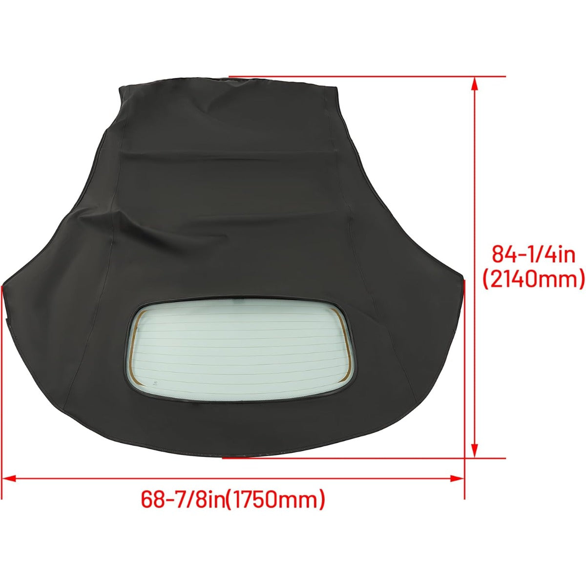 Convertible Soft Top for 2003-2010 Volkswagen Beetle, Soft Roof Replacement with Clear Heated Glass Window, Premium Grade Black Sailcloth Vinyl