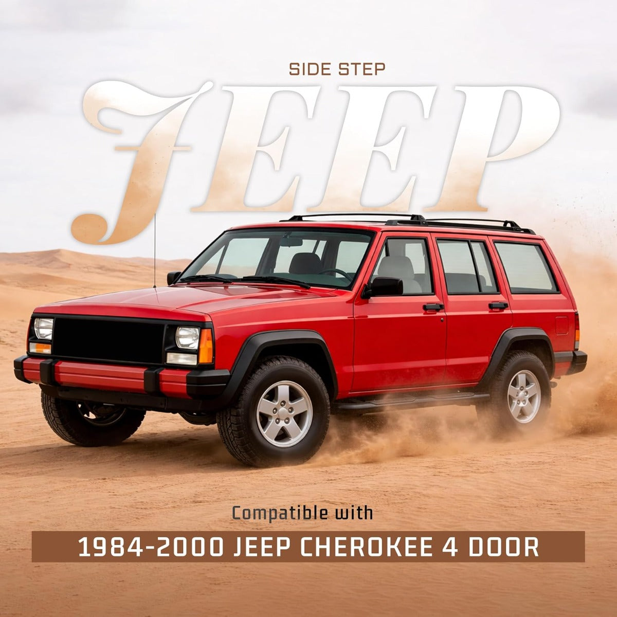 ALMULOO Steps Compatible with Cherokee 4 Door Running Boards Step Bars