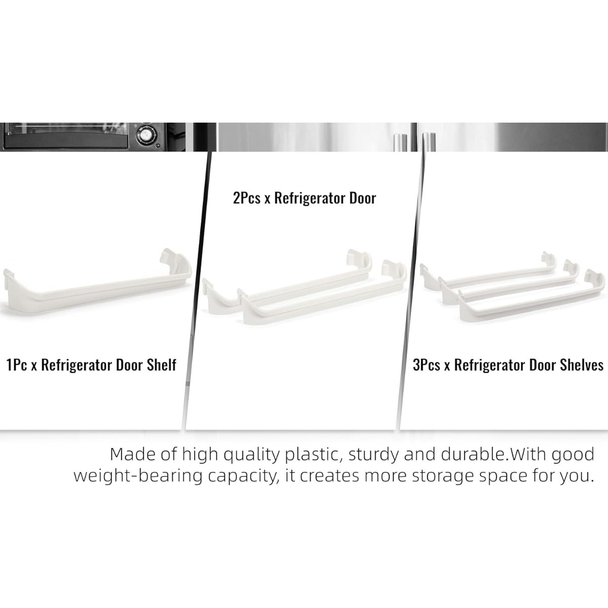 2 x 240534901 & 1 x 240534701(Middle) Refrigerator Door Shelf Rack Bar Compatible with Frigidaire Kenmore Refrigerator Door Shelf Retainer Bar Replace for AP3214631 PS734936 948952 AP3214630