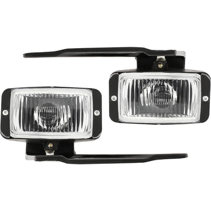 Fog Light W/Bulbs Compatible with 1988-2000 Chevy C/K1500 2500 3500 Replacement for 16524928 GM2593106 16524927 GM2592106 Lamp (Clear Lens)