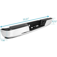 Rear Step Bumper Assembly Compatible With 2002-2008 Dodge Ram 1500 2003-2009 Ram 2500 3500 Replace for CH1103111 CH1103108 W/Top Pads & & license Plate lamp Chrome