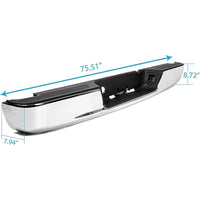 Load image into Gallery viewer, KUAFU Rear Step Bumper Assembly Compatible With 2002-2008 Dodge Ram 1500 2003-2009 Ram 2500 3500 Replace for CH1103111 CH1103108 W/Top Pads &amp; &amp; license Plate lamp Chrome
