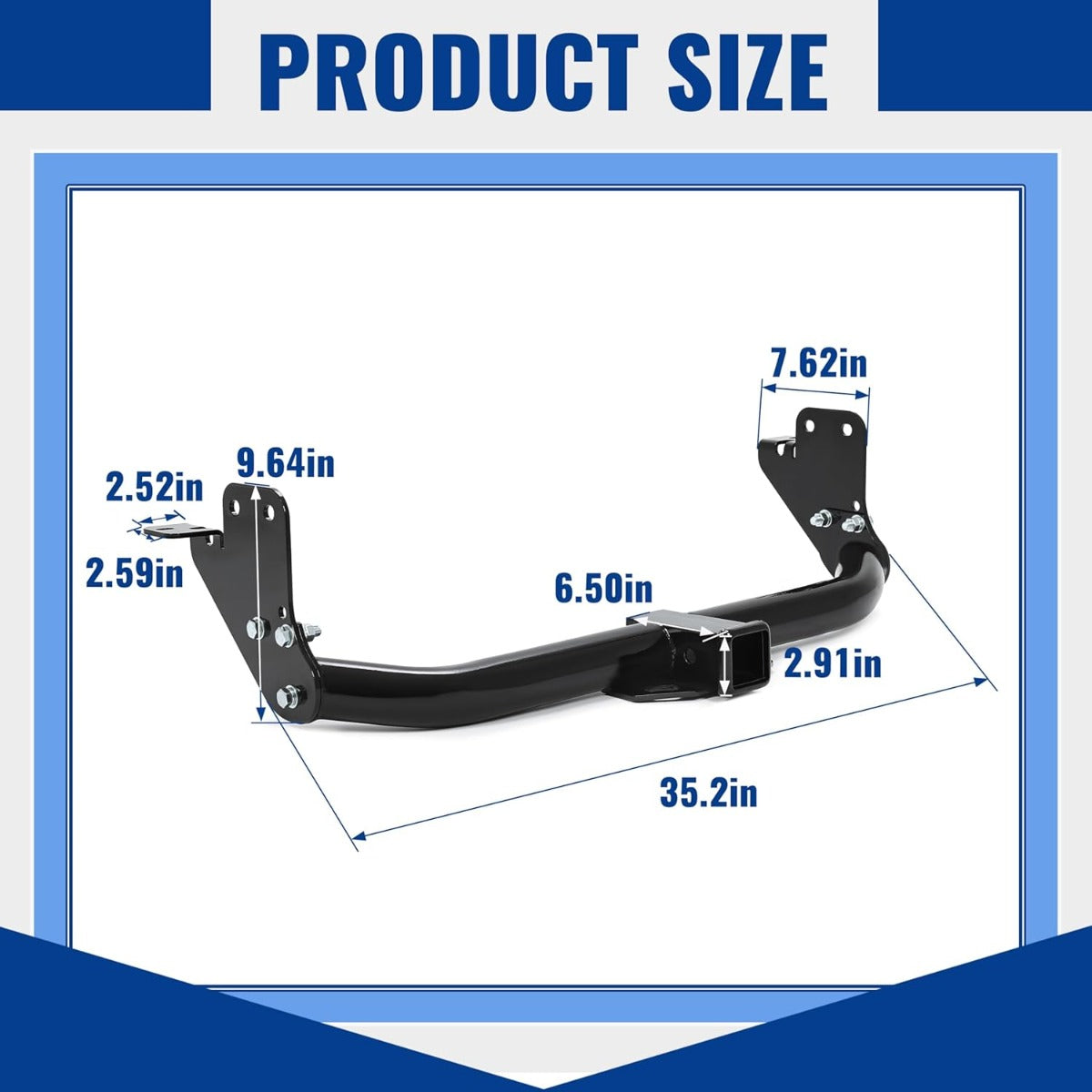 Class 3 Trailer Hitch Compatible with 2011-2026 Mitsubishi Outlander Sport, RVR Black Towing Hitch 2-Inch Receiver