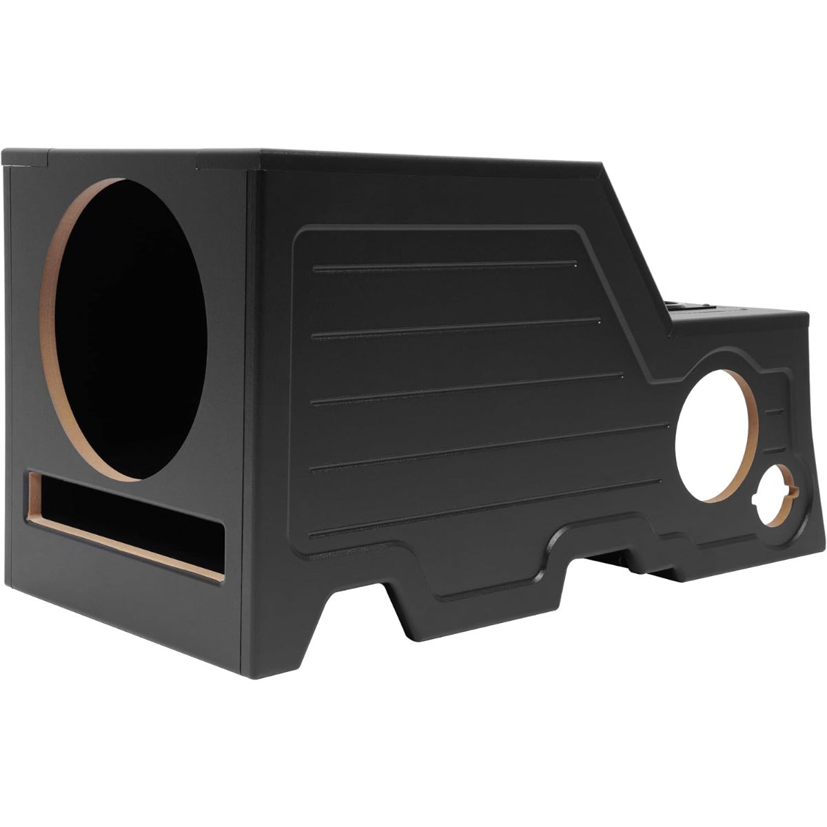 Center Console Subwoofer Box Compatible with 2006-2008 Dodge Ram | Crew /Single /Quad Cab MDF+Plastic(ABS) Black Center Console Subwoofer Box