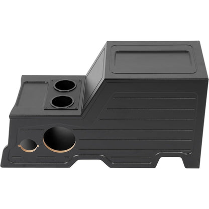 Center Console Subwoofer Box Compatible with 02-05 Dodge Ram | Crew /Single And Quad Cab MDF+Plastic(ABS) PVC Black Finish Black