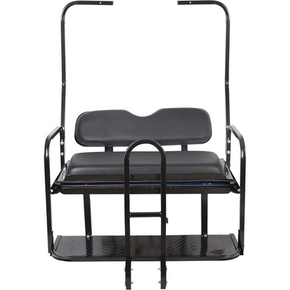 Black Rear Flip Back Seat Compatible with 1982-2000.5 Club Car DS Model Golf Cart 1102 LBS Weight Capacity Heavy Duty Steel Frame Flip Folding Rear Back Seat Kit LYA-100
