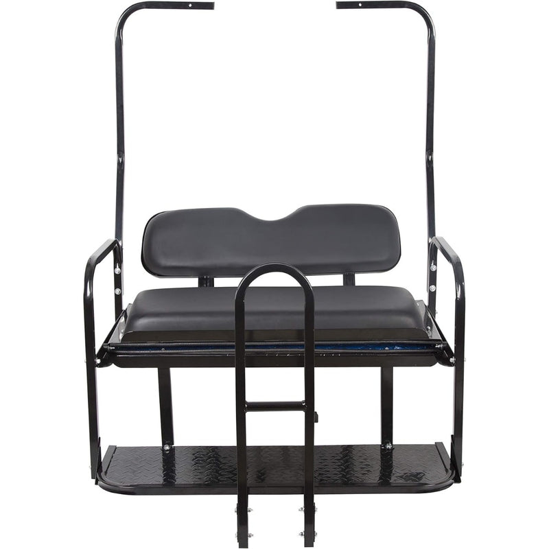 KUAFU Black Rear Flip Back Seat Compatible with 1982-2000.5 Club Car DS Model Golf Cart 1102 LBS Weight Capacity Heavy Duty Steel Frame Flip Folding Rear Back Seat Kit LYA-100