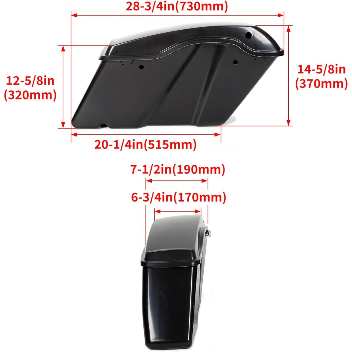 Black Hard Saddlebags Saddle Bags W/O Hardware  for 2014-2024 Harley Davidson Touring Models (Unpainted Saddlebags W/O Hardware)