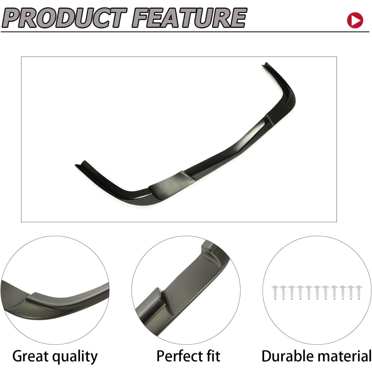 HECASA Lower Front Bumper Lip Compatible with 1997-2004 Chevrolet Chevy Corvette C5 Models Splitter Under Panel Spoiler Diffuser Protector Air Dam Chin ZR1 Style Black ABS Plastic