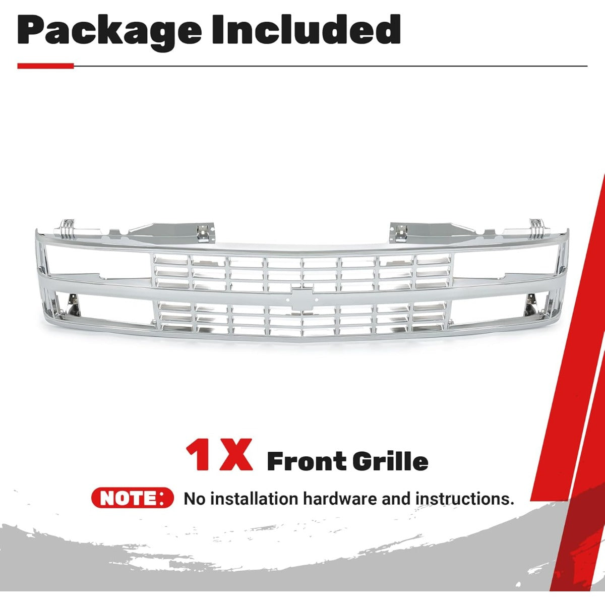 Front Grille Grill Compatible with 1992-1993 Chevrolet Blazer 1988-1993 Chevrolet C/K1500/2500/3500 1992-1993 Chevrolet C/K1500/2500 Suburban Silver Replacement for GM1200142