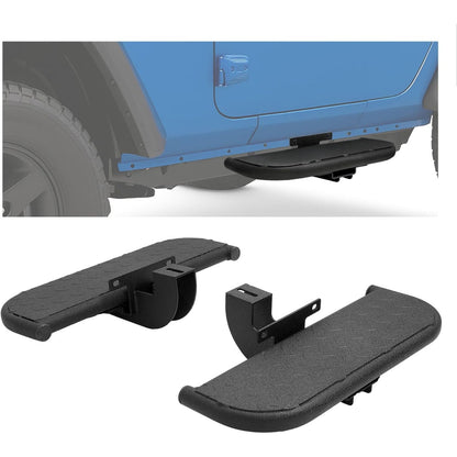 Side Steps Compatible with 2018-2025 Jeep Wrangler JL 2-Door, High-Strength Running Boards, Steel Step Bars, Powder-Coated 2-Piece Set