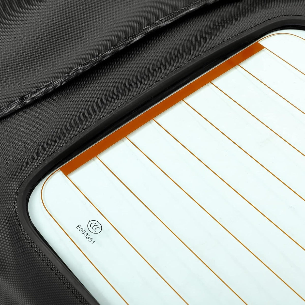 HECASA Convertible Soft Top Compatible with 2000-2007 Toyota MR2 Spyder w/Heated Glass Window Sailcloth Vinyl+Glass Unfinished Black+Clear