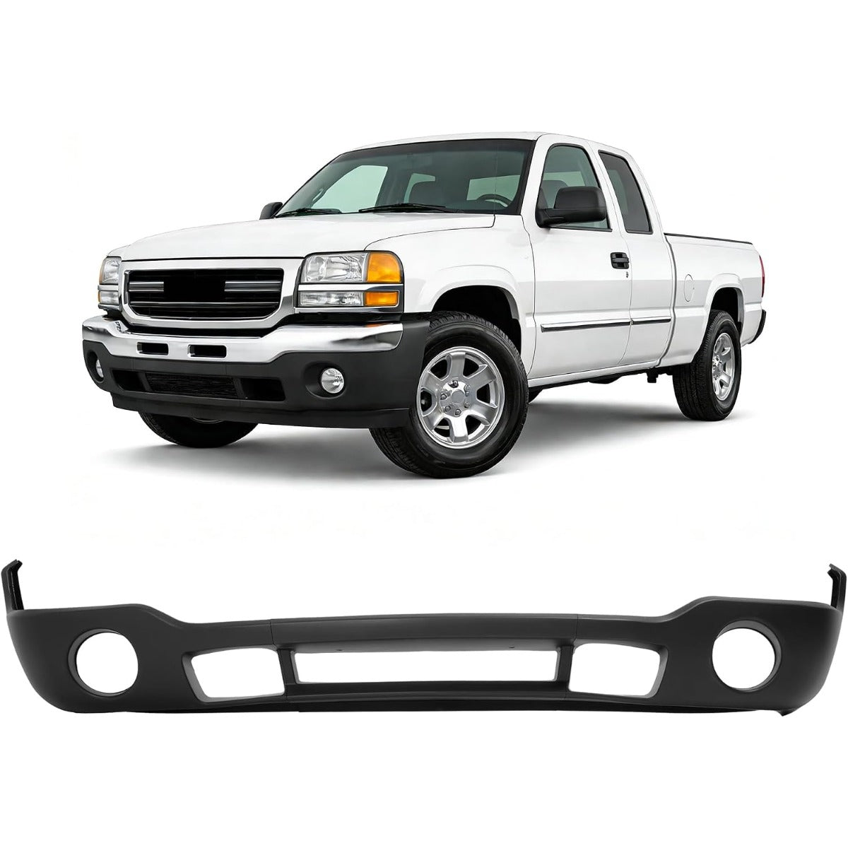KUAFU Bumper Cover Compatible with 03-07 Sierra 1500/2500/3500 Series incl