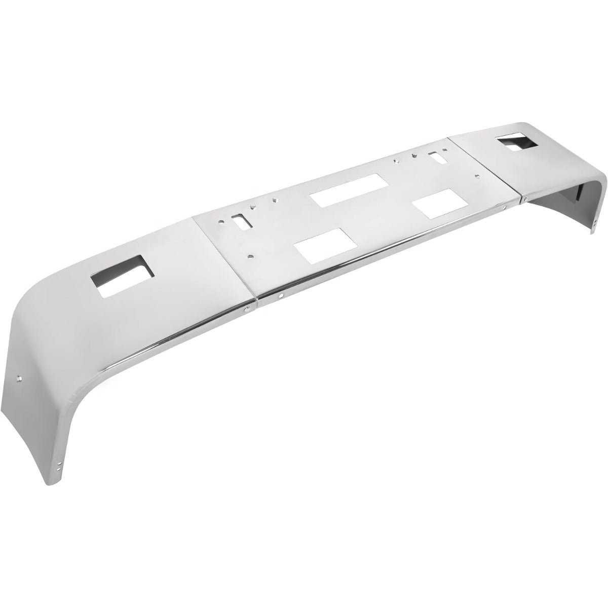 ALMULOO Front Bumper 3Pcs w/Tow, Vent, Fog Light Cut-outs