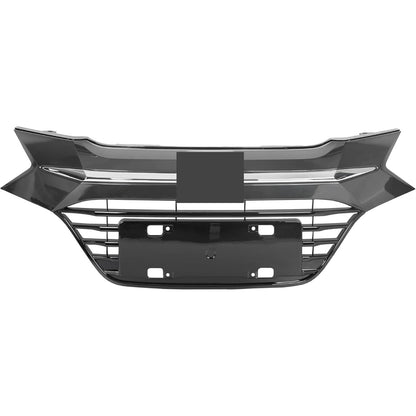 Front Upper Bumper Grille Compatible With 2016 2017 2018 Honda HRV HR-V Grill Assembly Chrome Glossy Black Replacement for 71121-T7W-A00