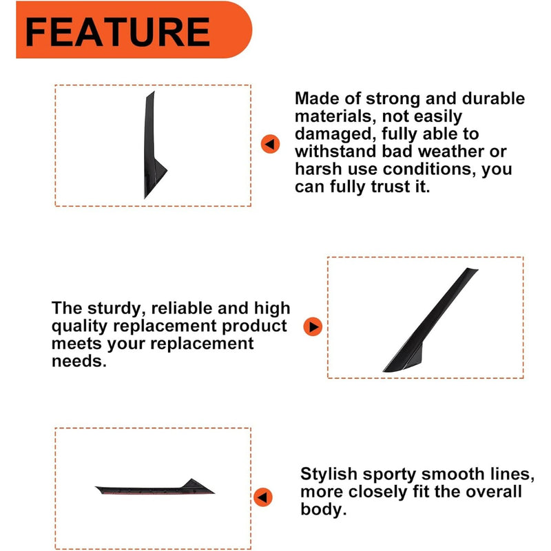 Left A-Pillar Molding Windshield Outer Trim Compatible with 2011-2019 Ford Explorer 4 Door Utility Replace for BB5Z-7803145-AA, BB5Z-7803137-AB W/Side Tape (Driver Side) LYAP-338-1