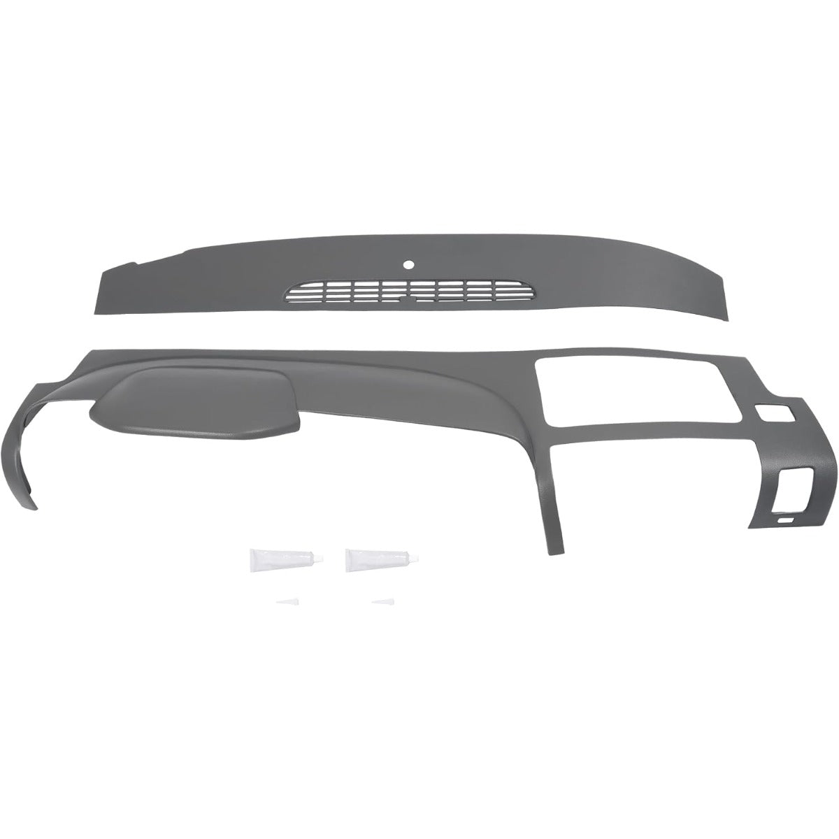 Dashboard Cover Compatible with 2007-2013 Chevrolet Silverado GMC Sierra Does Not Fit LTZ/Denali/SLT Models Fits Dual Glovebox Style Dashes Only Plastic(ABS) Painted+Textured Gray