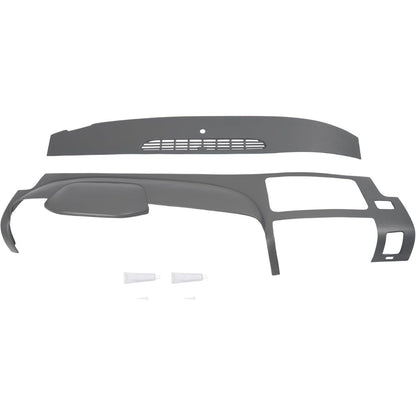 Dashboard Cover Compatible with 2007-2013 Chevrolet Silverado GMC Sierra Does Not Fit LTZ/Denali/SLT Models Fits Dual Glovebox Style Dashes Only Plastic(ABS) Painted+Textured Gray