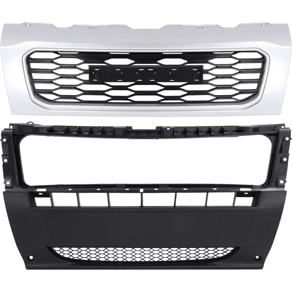 Front Bumper Center Lower Cover Assembly & Grille Compatible with 2019 2020 2021 Ram Promaster 1500 2500 3500 Replacement For 1ZT90JXWAB CH1000A52, CH1202111 PP+ABS Plastic