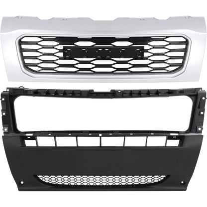 Front Bumper Center Lower Cover Assembly & Grille Compatible with 2019 2020 2021 Ram Promaster 1500 2500 3500 Replacement For 1ZT90JXWAB CH1000A52, CH1202111 PP+ABS Plastic