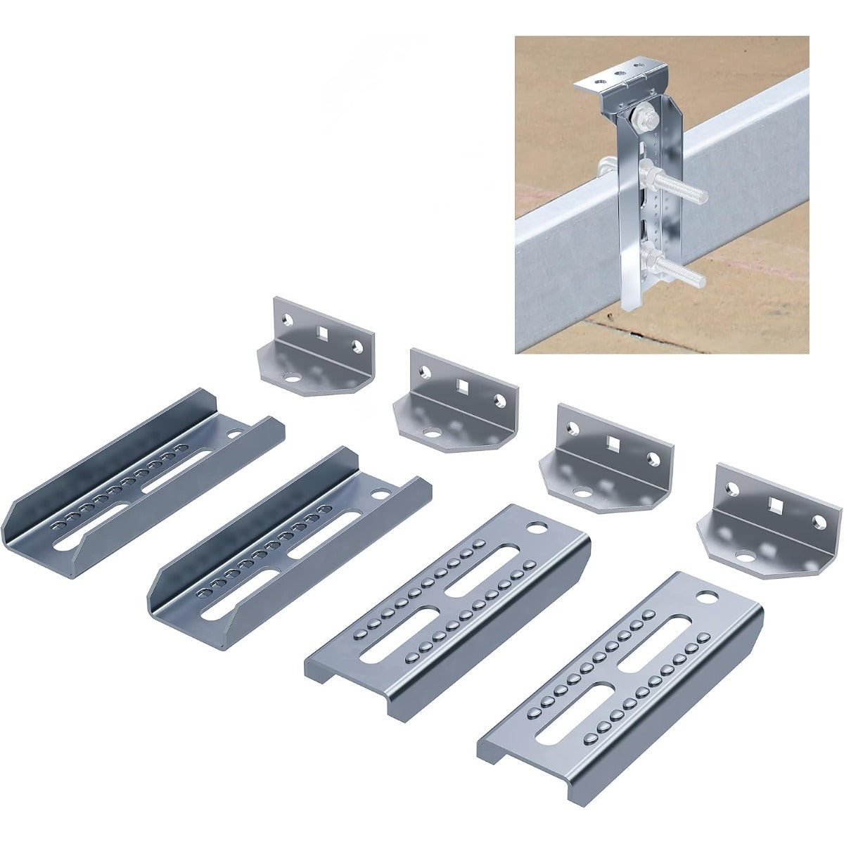 ECOTRIC Galvanized Swivel Top Bunk Bracket Kit Compatible with 2 x 4 Boat Trailer Crossmember - Ski Boat, Fishing Boat or Sailboat