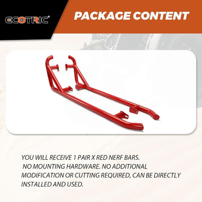 Red Nerf Bars Rock Sliders Compatible with 2014-2023 Polaris RZR XP 1000/ Turbo/Turbo S, RZR 900/900 XC/S 900/ S 1000 (2 Doors) Left & Right Side Steps - 2 Seater LYPS-007-2