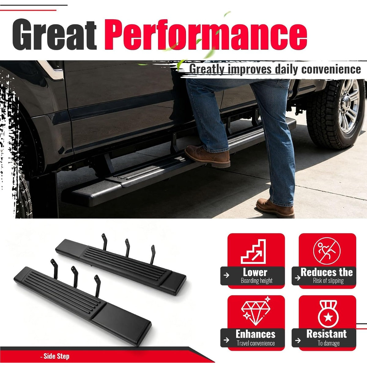 Step Compatible with 99-16 F-250/F-350/F-450 Super Duty Regular Cab