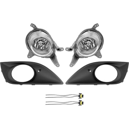 HECASA 2Pcs Fog Lights w/Bezel Compatible with 2013-2017 Hyundai Veloster Turbo Front Bumper Clear Lens Fog Lamp Black Bezel Replacement for HY2593153 HY2592153 HY1038140 HY1039140 Left & Right Side